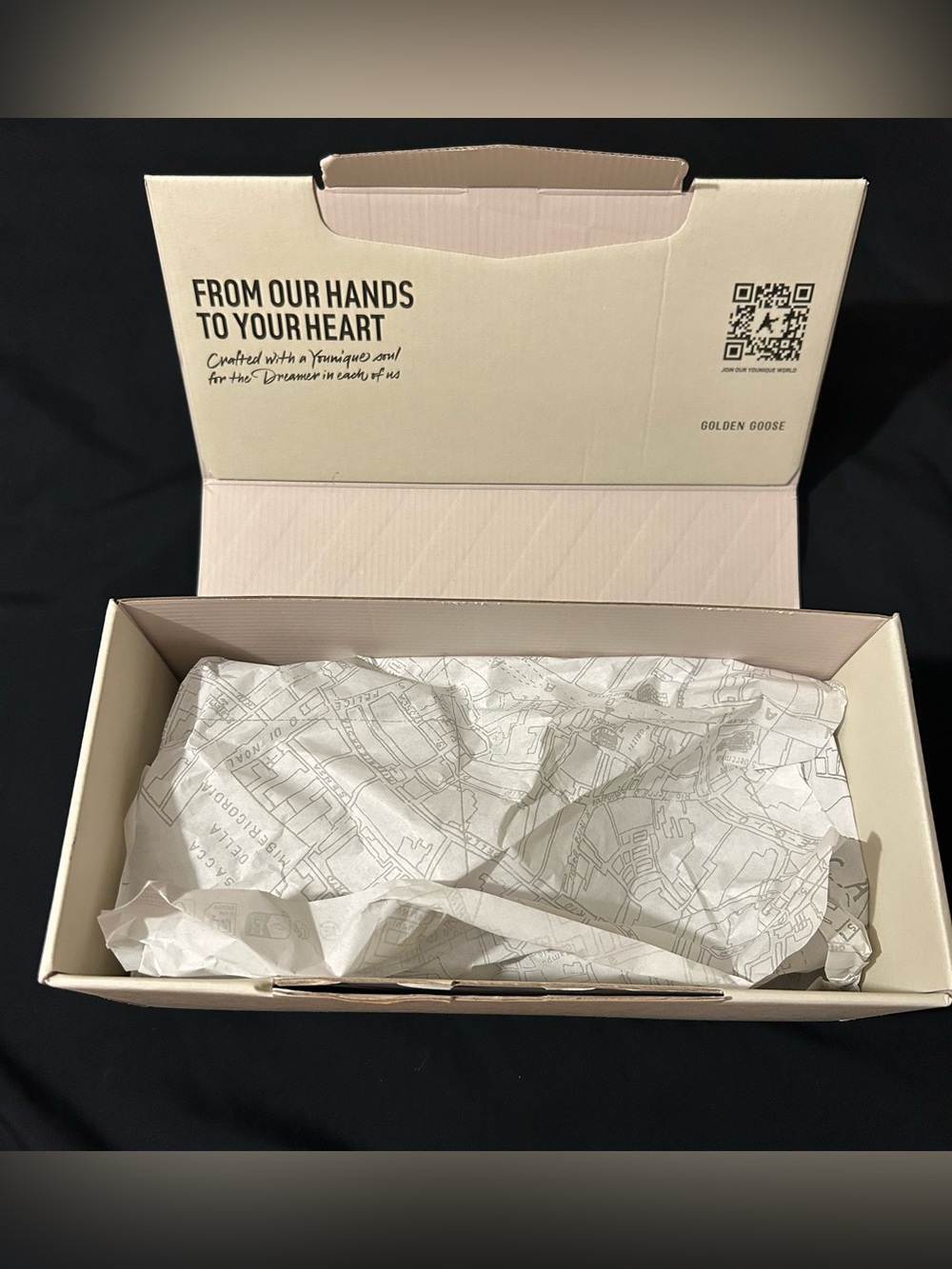 Golden Goose Cream Branded Shoe Box EMPTY